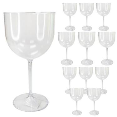 Imagem de Taça Gin Acrílico Transparente 600ml Coquetel Drink KIT 12PÇ - LSC Toy