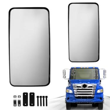 Imagem de Espelho retrovisor de porta principal cromado, espelho plano superior, lado esquerdo do motorista e lado direito do passageiro adequado para Hino 238 258 268 338 2011+