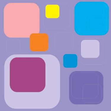 Imagem de Papel De Parede Autoadesivo Lavável Quadrado Colorido 10m