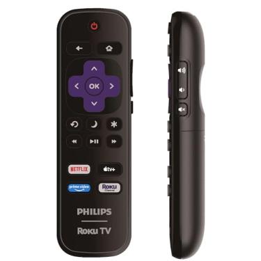 Imagem de Controle remoto de substituição OEM compatível com todas as Smart TVs Philips Roku TV 【Funciona apenas com Philips Roku TV, não para Roku Stick e Roku Box】 (Netflix/Apple TV+/Prime Video/Roku Channel)