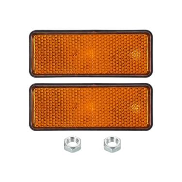 Imagem de PATIKIL Refletores traseiros retangulares, 2 peças refletor de aviso refletor de segurança plástico universal para motocicleta com suporte de parafuso M5 para carro, motocicleta, reboque, bicicleta