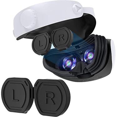 Imagem de Capa de lente de silicone para PS VR2, capa protetora de peça única para proteção de lente de óculos PSVR 2, tampa de lente anti-riscos à prova de poeira para acessórios de protetor de lente PS5 VR2