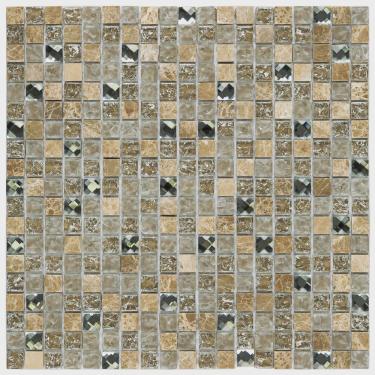 Imagem de Pastilha Mesclada de Mármore e Vidro 30cm x 30cm Diamond Glass Mosaic (Placas)