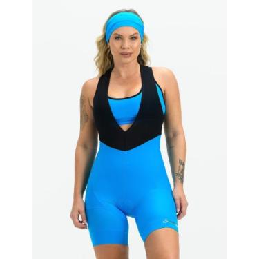 Imagem de Bretelle De Ciclismo Feminino Turquesa Golden Savancini (2420), P