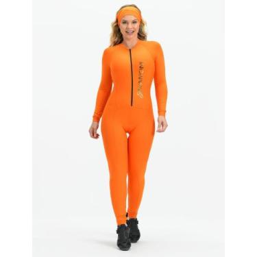 Imagem de Macacão De Ciclismo Feminino Longo Laranja Golden Savancini (2502), PP