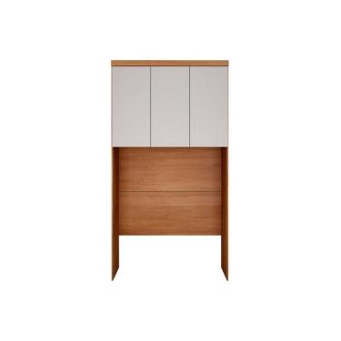 Imagem de Módulo De Quarto Solteiro Armário Ponte Aéreo Rizon-linea c- 3 Portas Cumaru-fendi - Novo Horizonte