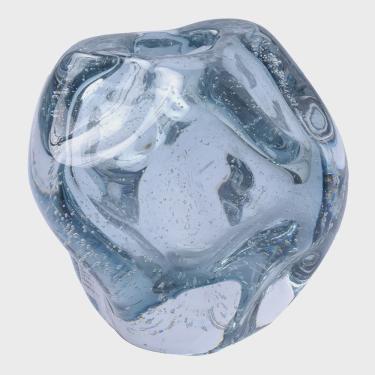 Imagem de Vaso de vidro transparente azulado G