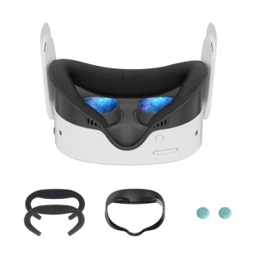 Imagem de Facial Interface & Face Cover Pad for Oculus Quest 3s Accessories - Facial Interface Bracket,Sweatproof PU Leather Face Cushion, Breathable Mesh Cloth Face Cover Pad Replacement for Meta Quest 3s