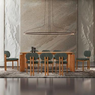 Imagem de Mesa de Jantar Nala 220cm Madeira Tampo Laminado com 8 cadeiras Nala -