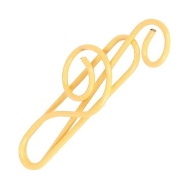 Imagem de Grampos de Papel Musicais, Grampos Dados Forma Nota Revestida Plástica da Aba do Fio para a Classificação do Original (Amarelo)