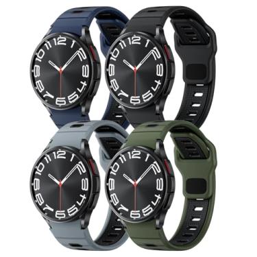 Imagem de Pulseira de silicone resistente para Samsung Galaxy Watch 7 6 5 4 FE de 40 mm e 44 mm/Galaxy Watch 6 Classic de 47 mm e 43 mm/Watch 4 Classic de 46 mm e 42 mm para Samsung Watch 5 Pro de 45 mm