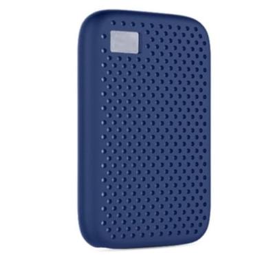 Imagem de Ferbao Capa de silicone compatível com disco rígido portátil WD My Passport SSD 500G/1T/2T/4T, acessórios, capa protetora de silicone macio (azul)