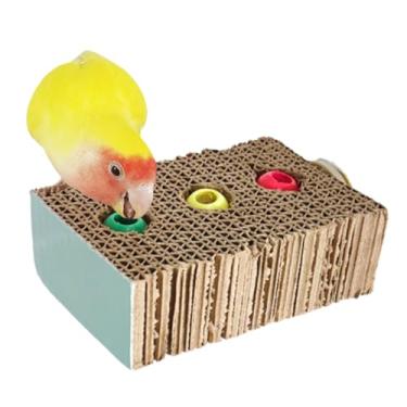 Imagem de CXYYXF Brinquedos de mastigar papagaio de papelão poleiro para gaiola plataforma de descanso de pássaros suporte de papagaio playground brinquedos de exercício periquitos gaiola acessórios para