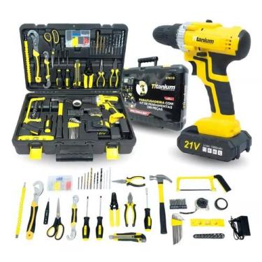 Imagem de Parafusadeira a bateria com acessorios 299 peças - Titanium Platina