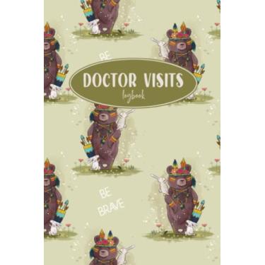 Imagem de Diário de visitas ao médico: presente fofo de urso e coelho boho, diário de consulta médica, 15 x 23 cm
