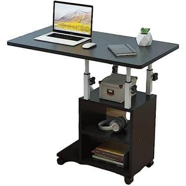 Imagem de Mesa de cama, mesa de café da manhã sobre a cama desliza sobre uma cama para fornecer uma superfície conveniente para escrever, comer e superfície de mesa com rodas