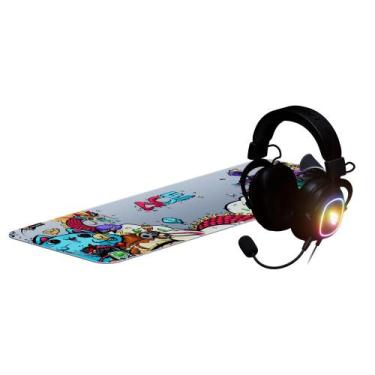 Imagem de Combo Gamer Fallen 2 Em 1, Headset Morcego Eco Rgb + Mousepad Ace Eco 