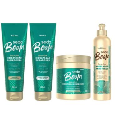 Imagem de Kit seda boom hidratação duradoura, sh,cond,máscara, pentear 350ml