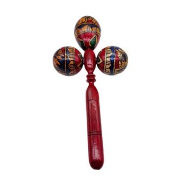 Imagem de TTETTZ Instrumento musical de instrumento de percussão de maraca shaker para acompanhamento de concertos, Vermelho