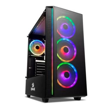 Imagem de Gabinete Gamer Redragon Grapple, Mid Tower, ATX, RGB, Lateral em Vidro