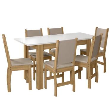 Imagem de Poliman Moveis - Mesa de Jantar Bellagio 6 Lugares com Cadeira Clara