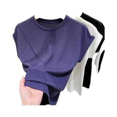 Imagem de Camiseta Feminina Básica de Manga Curta - Preta e Branca - Casual e Ve