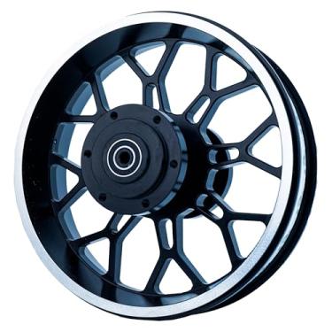 Imagem de BeaxTurbo Racing Upgrade Parts CNC Aluminum Rear Wheel hub-Blue Rocket Design for LOSI Promoto mx 1/4 (Black)