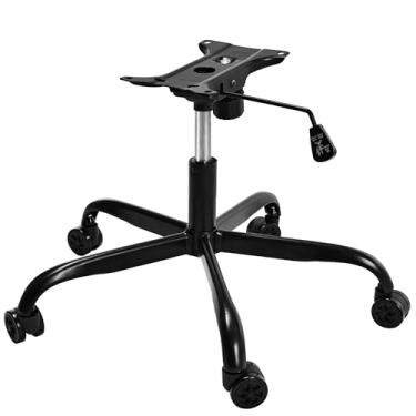 Imagem de Frassie Substituição de base de cadeira de jogos de nylon de 71 cm com cilindro de suporte de placa inferior, 5 rodízios (preto metálico)