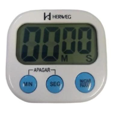 Imagem de Cronômetro Timer 60M Herweg 3309 Quadrado Branco