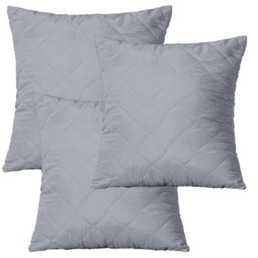 Imagem de Capa de Almofada Decorativa Matelada, 45x45cm, com Zíper, 5 Cores Lisas (3, Cinza)