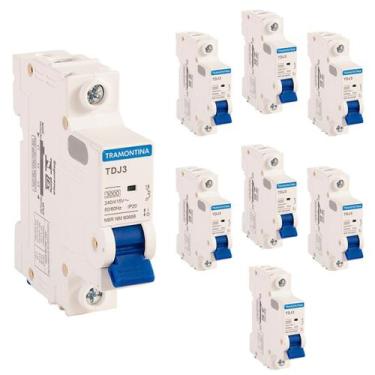 Imagem de 8 Disjuntores Tramontina 32a 1p Monopolar Curva C 3ka Tdj3
