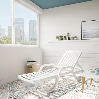 Imagem de Espreguiçadeira Caraíva com Rodas Branca - Mobly