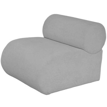 Imagem de Poltrona Virginia Orgânica Luxo Sala Recepção Tecido Boucle Cor Cinza Chumbo