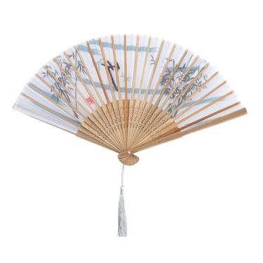 Imagem de Leque De Mão Japonês Bambu Madeira Tecido(Caramelo Sakura)