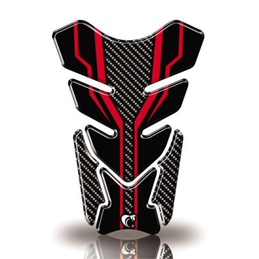 Imagem de Protetor De Tanque Adesivo Moto Cg Twister Factor Fazer Gsx-S Preto Vermelho