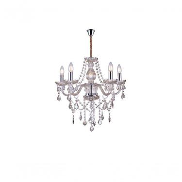 Imagem de Lustre Glam Maria Tereza Champanhe 5 Braços E14 Taschibra