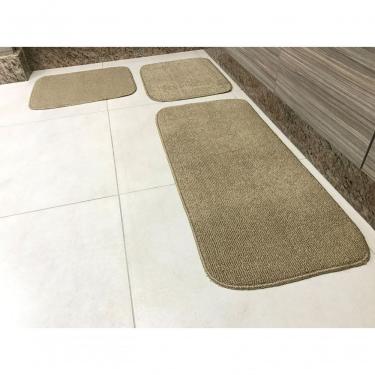 Imagem de Kit Tapete De Cozinha Primavera Gold 3 Peças Bege