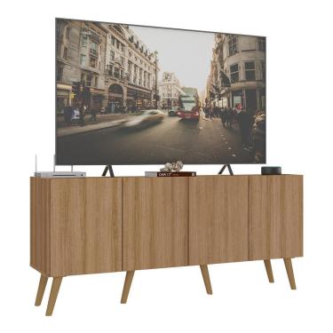 Imagem de Rack Retrô Para Tv Até 50 Polegadas Com 4 Portas Multimóveis Mp1071 Rustic Natural