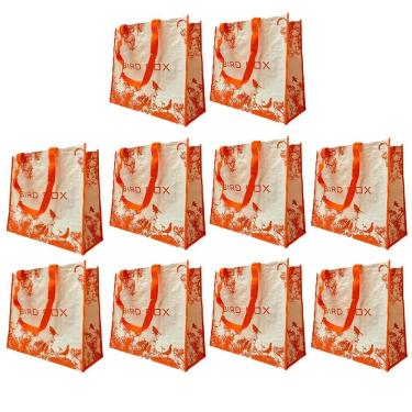 Imagem de Bolsa Ecobag Ecologica Compras Mercado Kit 10 Uni Dobravel Armazena