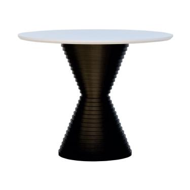 Imagem de Mesa De Jantar Apollo Tampo Redondo 120 Preto-branco
