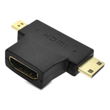 Imagem de Adaptador Hdmi 3x1 Hdmi Femea X Mini Macho X Micro Macho - WS