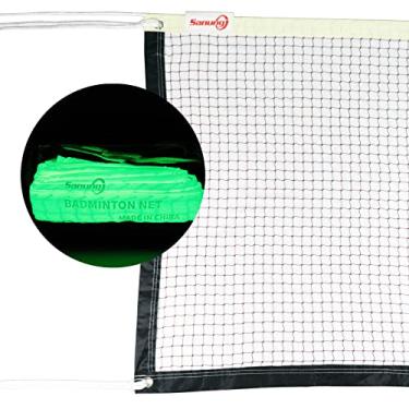 Imagem de Sanung Rede De Badminton Fluorescente, Tamanho Padrão 6 M X 76 Cm, Para Substituição Vôlei Uso Noturno, À Prova Intempéries Ambientes Internos E Externos, Com Borda Superior Que Brilha No Escuro