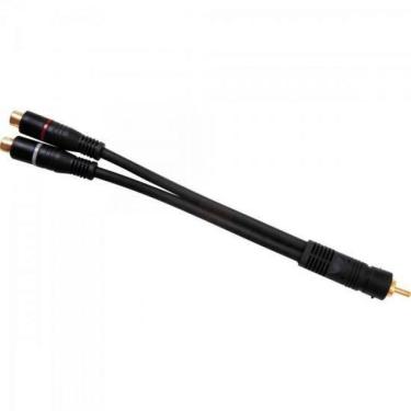 Imagem de Cabo Y 2 Rca Femea X 1 Rca Macho 20cm 5mm Preto Storm