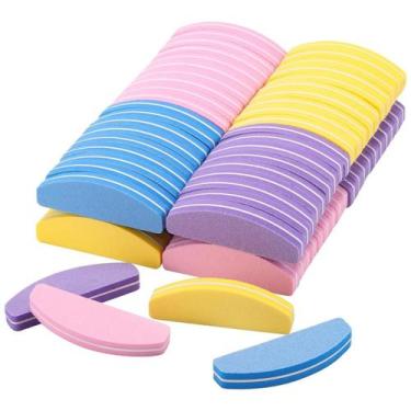 Imagem de Lixa Buffer De Polir Unha Gel Acrílico 100/180 Pequena Colorida - Lixa