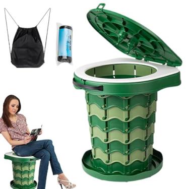 Imagem de Banheiro portátil de acampamento, banheiro externo - Banheiro dobrável portátil,Altura ajustável Potty retrátil para crianças e adultos Bancos de acampamento ao ar livre para caminhada para piquenique