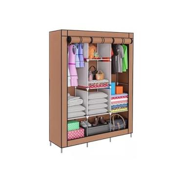 Imagem de Guarda Roupa Dobrável Organizador De Roupas Com Ziper Multifuncional(MARROM)