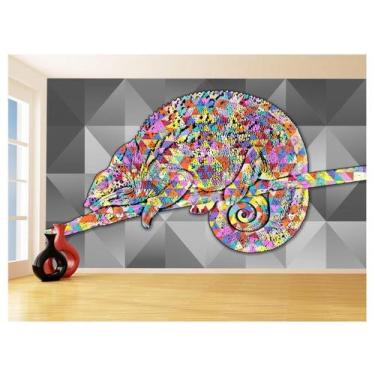 Imagem de Papel De Parede 3D Animais Pop Art Camaleão Pet 3,5M Pxa25 - Você Deco