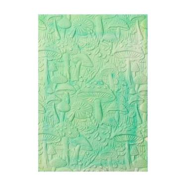 Imagem de BAOFALI Pasta de gravação em relevo 3D para fazer cartões, textura de cogumelo, plástico, desvanece o modelo de pasta em relevo para álbum de fotos faça você mesmo, álbum de fotos, cartão, papel