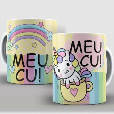 Imagem de Caneca de porcelana unicórnio indiscreto - Meu Cu - Gráfica Sublime