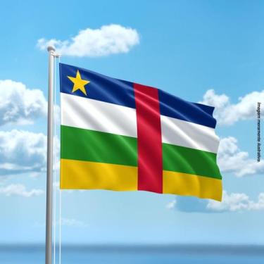 Imagem de Bandeira da República CentroAfricana 80cmx140cm Tecido Oxford 100% Pol